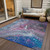 10' X 14' Sky Blue And Purple Abstract Washable Indoor Outdoor Area Rug