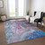 10' X 14' Sky Blue And Purple Abstract Washable Indoor Outdoor Area Rug