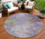 8' Purple And Olive Green Round Abstract Washable Indoor Outdoor Area Rug