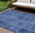 8' X 10' Navy Blue And Denim Blue Patchwork Washable Indoor Outdoor Area Rug