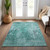 9' X 12' Teal Blue Green And Gray Abstract Washable Indoor Outdoor Area Rug