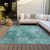 9' X 12' Teal Blue Green And Gray Abstract Washable Indoor Outdoor Area Rug