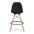 28" Black And Brown Heavy Duty Plastic And Solid Wood Counter Height Bar Chair