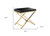 21" Black and Gold Faux Leather Vanity Chair