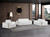 White Top Grain Leather Five Person Seating Set