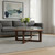 36" Brown Solid Wood Round Cross Legs Coffee Table