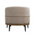 29" Beige Camel and Black Tufted Linen Solid and Manufactured Wood Barrel Chair