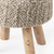 19" Taupe and Brown Wool Round Footstool