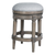 26" Gray Solid Wood Swivel Backless Counter Height Bar Chair