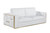 Two Piece White Italian Leather Five Person Seating Set