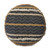 18" Black Cotton Cylinder Striped Pouf Ottoman