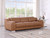 103" Chestnut Italian Leather Reclining USB Sofa
