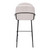Set of Two 30" Ivory And Black Shearling And Steel Bar Height Bar Chairs