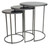 Set of Three Black and Gray Marble and Iron Round Frame Nested Tables