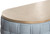 41" Natural and Blue Wood And Woven Fabric Oval Coffee Table