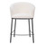 26" Ivory and Black Shearling and Steel Counter Height Bar Chair