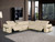 Beige Italian Leather Modular L Shaped Six Piece Corner Sectional With Console