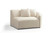 Ivory Boucle Modular Curved Two Piece Sofa and Chaise Sectional With Toss Pillows