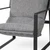 35" Gray and Black Fabric Wingback Chair