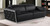 89" Black And Silver Leather Sofa