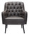 29" Black Faux Leather And Upholstered Tufted Chesterfield Chair