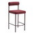 Set of Two 26" Red and Bronze Shearling and Steel Low Back Counter Height Bar Chairs
