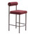 Set of Two 26" Red and Bronze Shearling and Steel Low Back Counter Height Bar Chairs