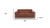Two Piece Indoor Camel Italian Leather Five Person Seating Set