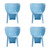 Set Of Four Blue Heavy Duty Plastic Juvenile Chairs