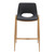 Set of Two 26" Black And Gold Faux Leather And Steel Low Back Counter Height Bar Chairs