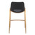 Set of Two 26" Black And Gold Faux Leather And Steel Low Back Counter Height Bar Chairs