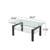 39" Clear and Black Glass and Steel Coffee Table With Shelf