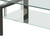 39" Clear and Black Glass and Steel Coffee Table With Shelf