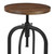 Brown and Black Solid Wood and Metal Backless Adjustable Height Swivel Bar Chair