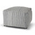 22" Blue and White Textural Stripe Cube Pouf Ottoman