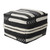 18" Black Cotton Geometric Pouf Ottoman Modern Style