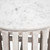 34" White and Natural Genuine Marble and Wood Round Drum Coffee Table