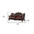 93" Brown Faux Leather Sofa And Toss Pillows With Burgundy Legs