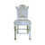 Set of Two 24" Pearl and White Faux Leather and Wood Counter Height Bar Chairs