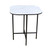 22" White And Black Ceramic And Metal Square End Table