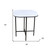 22" White And Black Ceramic And Metal Square End Table