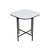 22" White And Black Ceramic And Metal Square End Table