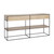 63" Natural and Black Solid Wood and Metal Frame Console Table With Shelf And With Two Drawers