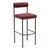 Set of Two 30" Red and Bronze Shearling and Steel Low Back Bar Height Bar Chairs