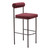 Set of Two 30" Red and Bronze Shearling and Steel Low Back Bar Height Bar Chairs