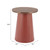 23" Brown Wood and Faux Leather Round Pedestal End Table