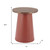 23" Brown Wood and Faux Leather Round Pedestal End Table