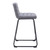 Set of Two 26" Gray And Black Fabric And Steel Counter Height Bar Chairs