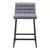 Set of Two 26" Gray And Black Fabric And Steel Counter Height Bar Chairs