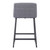 Set of Two 26" Gray And Black Fabric And Steel Counter Height Bar Chairs - 608219145521